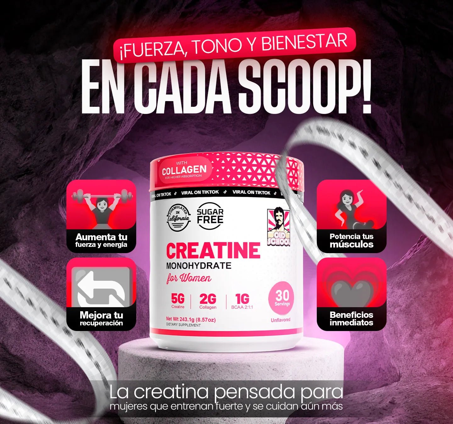 Old School Labs creatina para mujer - OMNYA GO FIT