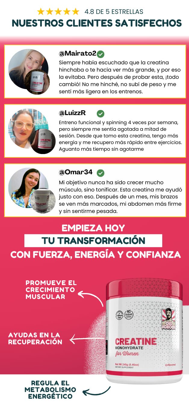 Old School Labs creatina para mujer - OMNYA GO FIT